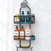 Kadolina Patented Bathroom Hanging Shower Organizer - Overhead Shower Caddy Storage Rack Basket with Hooks for Razor and Sponge, Rustproof Design in Black