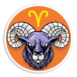 2 x 10cm Aries Zodiac Sign Vinyl Stickers - Ram Star Sign Sticker #29834
