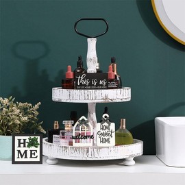 NJXJKGY 11PCS Farmhouse Tiered Tray Decor Set-Rustic Wooden Mini Signs and Decorations for Home and Kitchen Display (Tiered Tray Not Included)