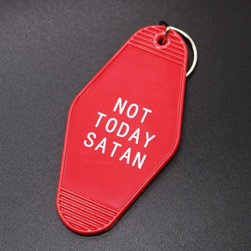 Motel Key Tag Gifts Not Today Satan Keychain Unique Hotel