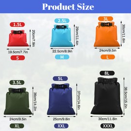 ZAGQIG 6Pack Waterproof Dry Bags,lightweight outdoor dry bags,Multi-color Waterproof Storage Bags for Outdoor Hiking Climbing Camping Rafting Fishing Travel