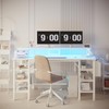 Lufeiya White Gaming Desk with Storage Shelves, 47 inch Home