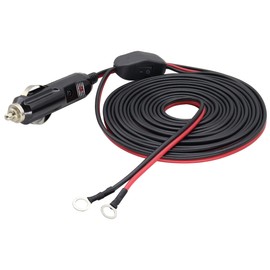 AAOTOKK 16AWG Plug Plug Plug with Lead 12V Plug with Lead 10A Fuse Car Replacement Cigar Plug Plug Cable with LED Light (O Ring, 5 Metres)