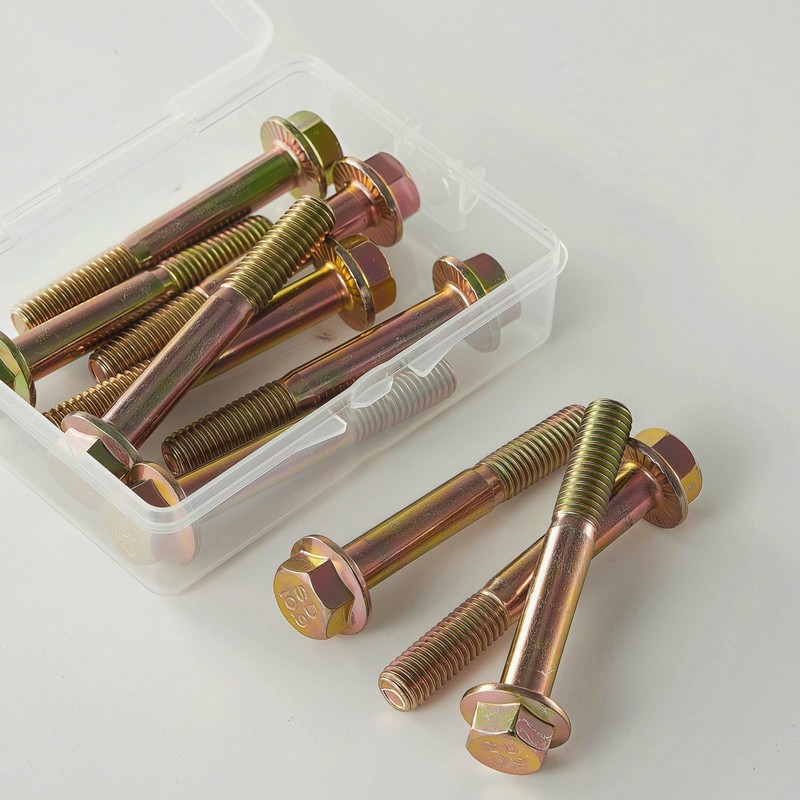 YIIFLY M12 x 70mm Flanged Hex Head Bolts, M12x1.75 Pitch,