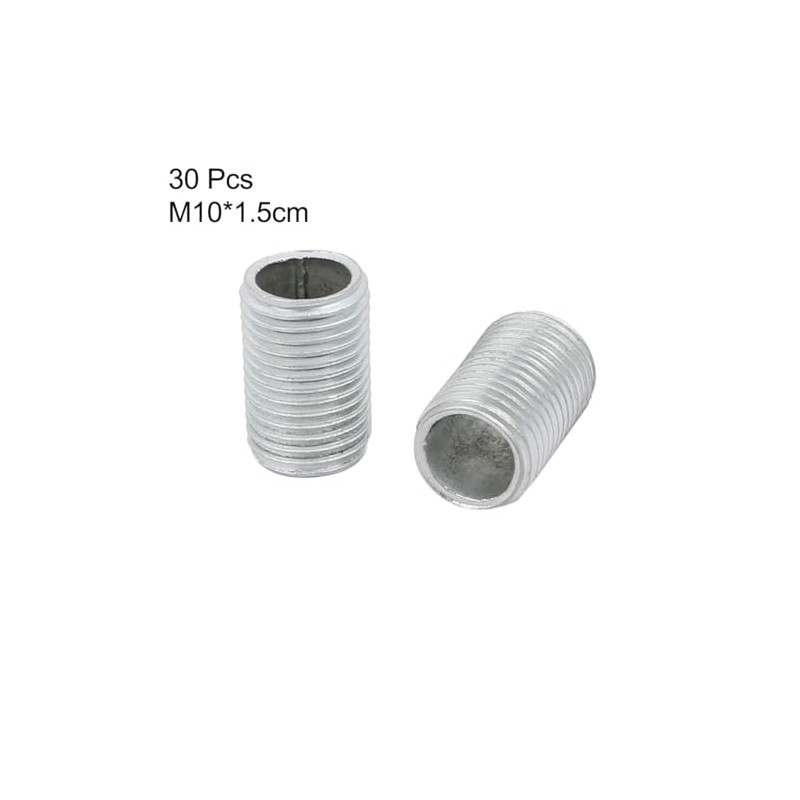 sourcing map Pack of 30 Lamp Pipe Nipples M10 Thread