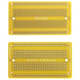 EPLZON Solderable Breadboard PCB Board Gold-Plated Solder Breadboard for DIY Electronics Projects Apply to Arduino Soldering Projects 3.5"x2.05" (5 Pack + 2 Mini Board, Yellow)