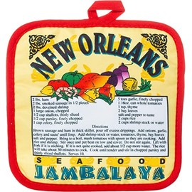 New Orleans Classic Famous Seafood Jambalaya Recipe Souvenir Pot Holder