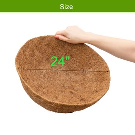 Frillybutts 1PCS 24 Inch Coco Liners for Planters,Round Basket Shaped Coconut Fiber Replacement Liners