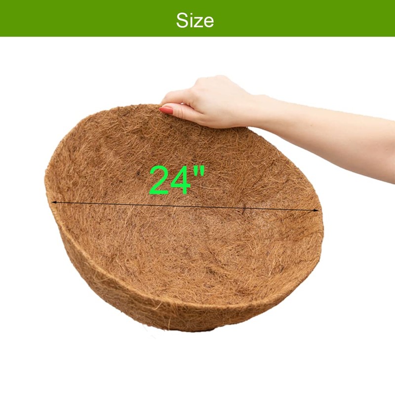 Frillybutts 1PCS 24 Inch Coco Liners for Planters,Round Basket Shaped