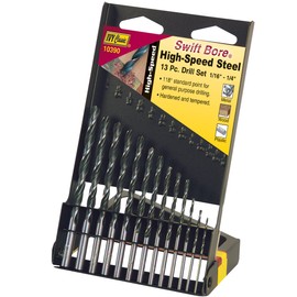 IVY Classic 10390 13-Piece Swift Bore High Speed Steel Roll Forged Drill Bit Set, Sturdy Metal Case