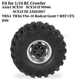RcarmubWow RC 1.9" Beadlock Tires for 1/10 RC Crawler TRX4 TRX6 SCX10 90046 AXI03007 VS4-10 Gen8 MST CFX D90,1.9 Beadlock Wheels 1.9 Beadlock Tires 120 * 47mm Soft Rubber Tires,4pcs,Black