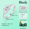 Blaniy Celtic Knot Ring 925 Sterling Silver Princess Cut Promise