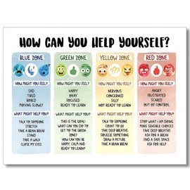 ARBOMG Children's emotional charts Mental health posters help students understand emotions posters -emotions poster Calm Down Corner Classroom Decorations For Preschool Teachers 12x16 in UnFramed