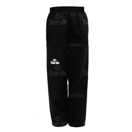Daedo Taekwondo Training Pants - Black Taekwondo Pants, 100% Ribbed Polyester for Flexibility