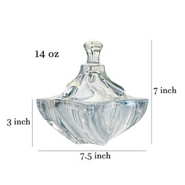 CHOOLD Luxury Shiny Star Shaped Crystal Candy Jar with Lid,Clear Glass Apothecary Jar Wedding Candy Buffet Jar Food Jar (14oz)