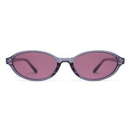 Appassal Retro Small Oval Cat Eye Sunglasses for Women 90s Sunnies Lightweight Narrow Shades Trendy Sun Glasses AP3735 Purple/Purple