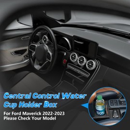 YIBEICO ABS Black Central Control Water Cup Holder Box for Ford Maverick 2022-2023,Convenient Car Center Console Cup Holder Plug-in