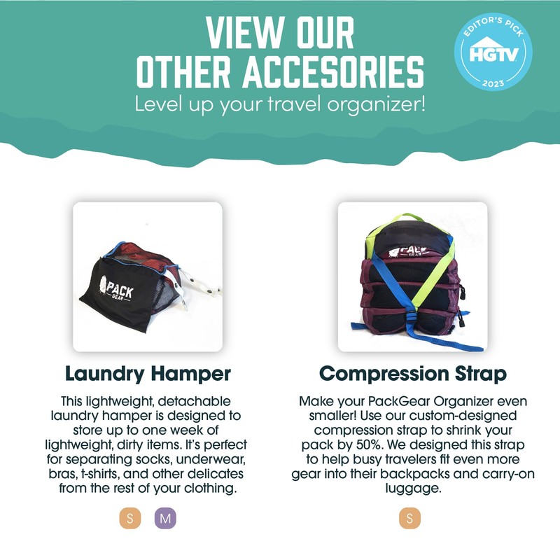 Pack Gear Hanging Mesh Organizer – Durable Elastic Pockets Designed