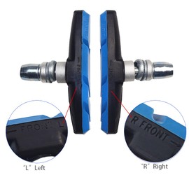 BlueSunshine 2 Pairs (4 Pieces) MTB Bike Cycle Bicycle Rubber V-Brake Pads No-Noise No-Skid 70mm (Blue)
