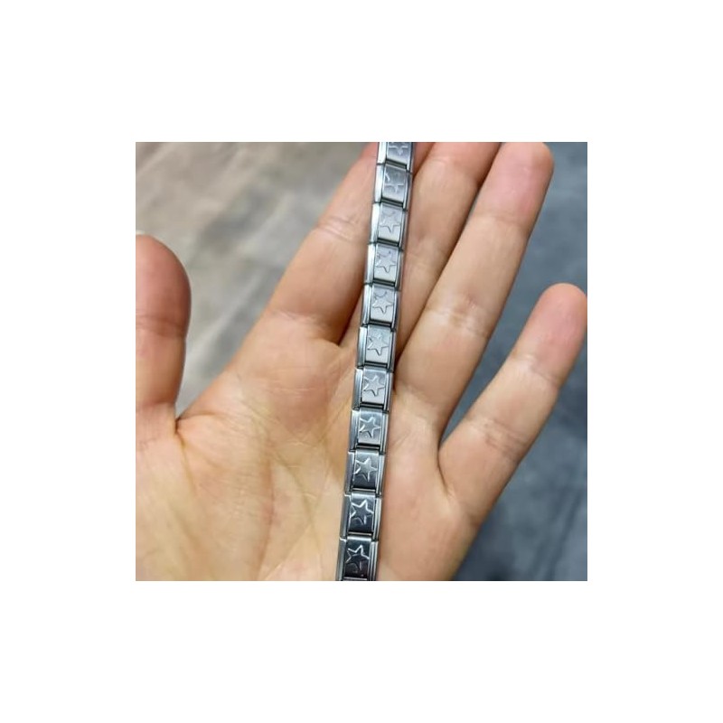 Brazalete italiano con diseño de estrellas de Acero Inoxidable 316L