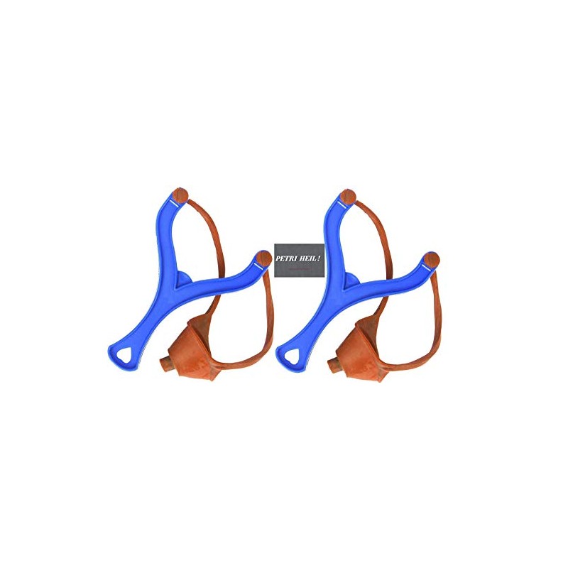 Set of 2 Feeding Slingshots Blue + Free Petri Heil!