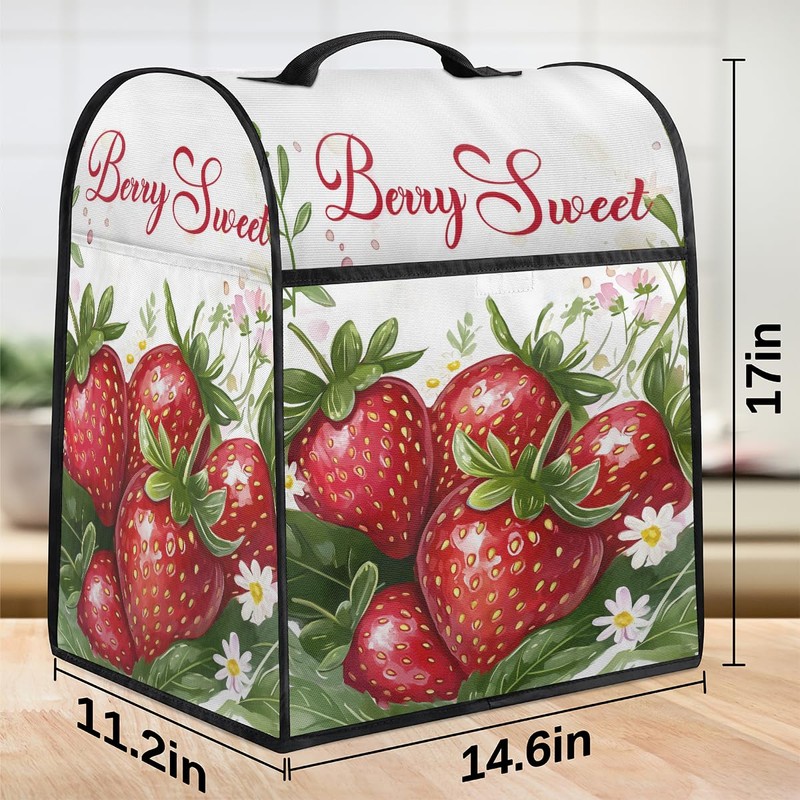 Stand Mixer Cover for Stand Mixer 6-8 Quarts Strawberry Red