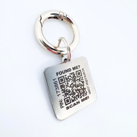 Pet Smart ID Tag, with QR Code Enabled Tracking and Social Profile Portal for Pets. Durable, Laser Engraved, Stainless Steel.
