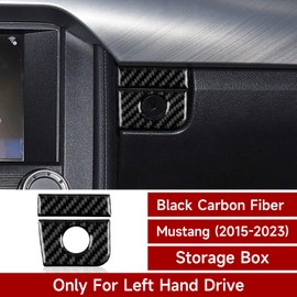 Carbon Fiber Car Storage Box Panel Sticker Decals Interior Trim Cover for Ford Mustang GT 2015 2016 2017 2018 2019 2020 2021 Accessories