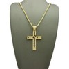NYFASHION101 Stone Stud Jesus Name in Cross Pendant with Gold-Tone