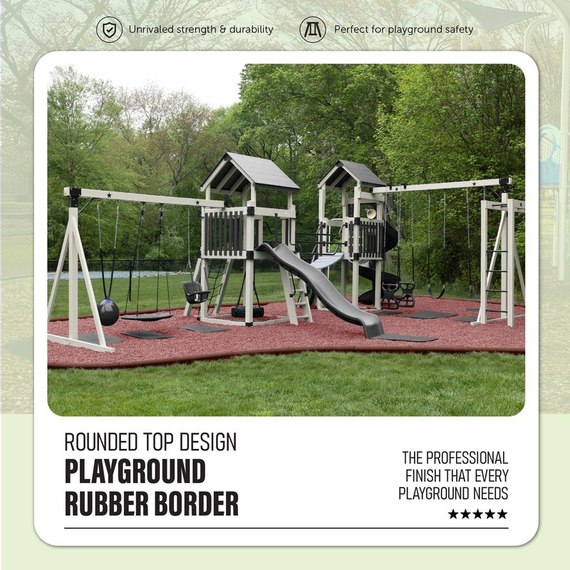 Playsafer 4' Flexible Interlocking Rubber Edging Border System for Playgrounds,
