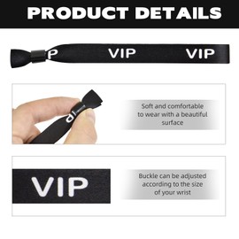 100 Pack VIP Cloth Wristband for Events (Color:Black)