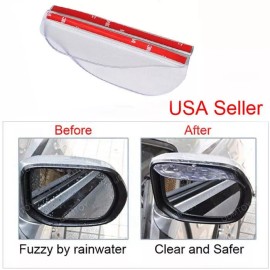 SDeelCase REAR VIEW SIDE MIRROR FLEXIBLE RAIN BOARD SUN VISOR SHADE SHIELD UNIVERSAL Clear