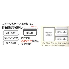 Skater KCLJC6 Heat insulated Bento Box 18.9 fl oz (560 ml) Lunch Jar, Necotto