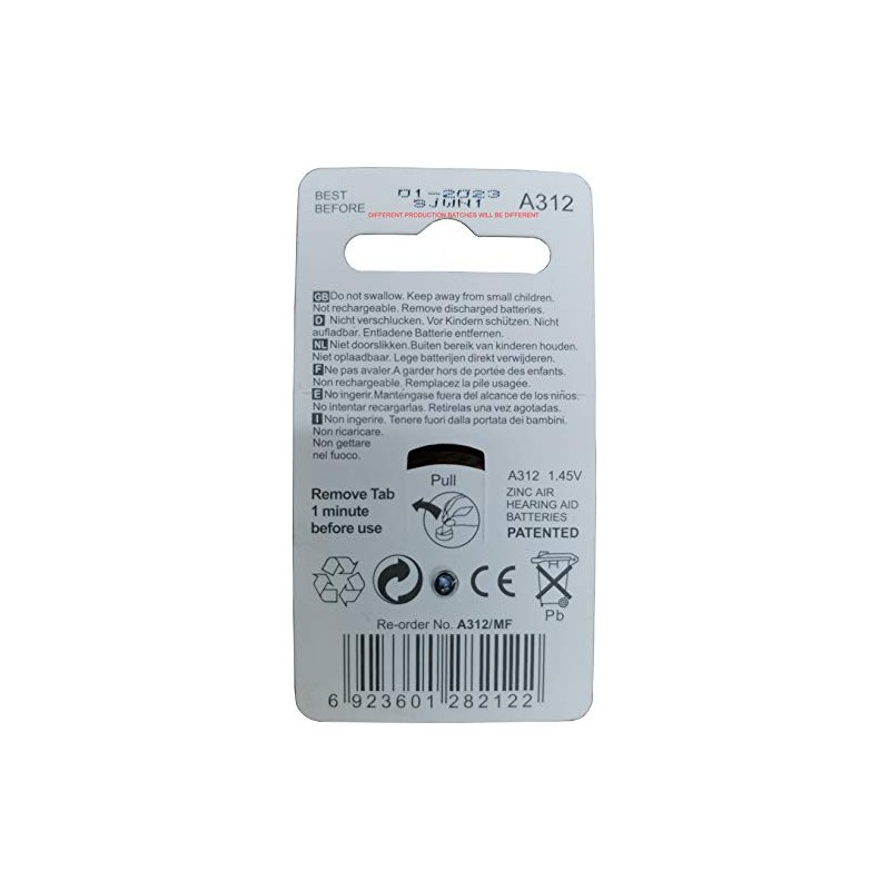 Summax New Hearing Aid Batteries Size A312 312A Za312 312