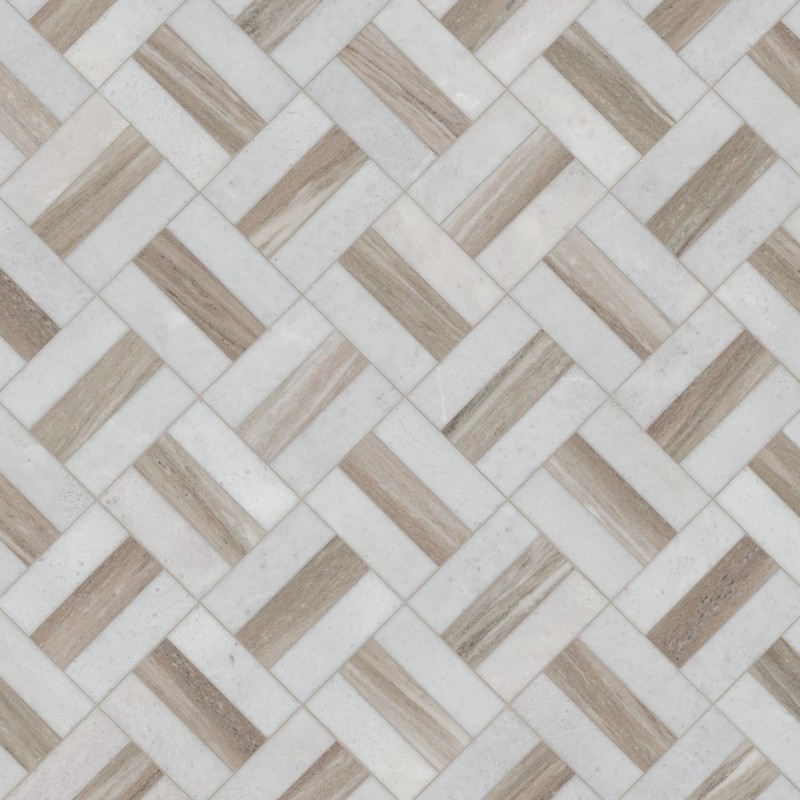 MSI Winslow Weave Polished Marble Mosaic Floor and Wall Tile