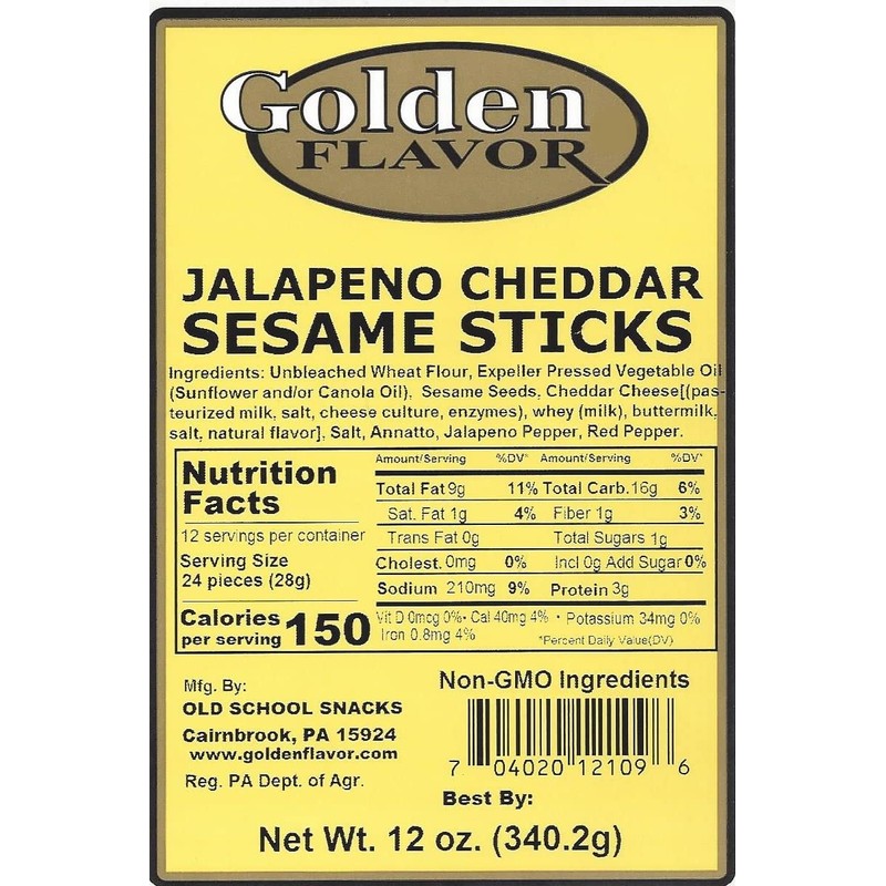 Golden Flavor - Jalapeno Cheddar Sesame Sticks - 12 oz
