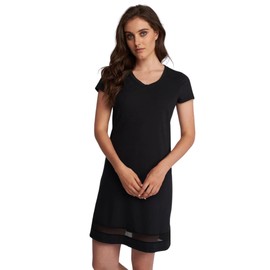 Lusome Nightgown for Hot Flash Relief, Cooling Sleep Pajamas for Women, Sleep Dress for Night Sweats and Hot Sleepers - Noir, S