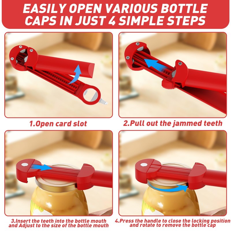 Banyaa Jar Opener Bottle Opener for Seniors with Arthritis, Multi