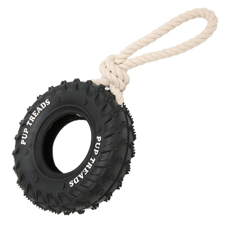 Dog Tire Chewing Toy Bite Resistant Treat Dispensing Rubber Aggressive