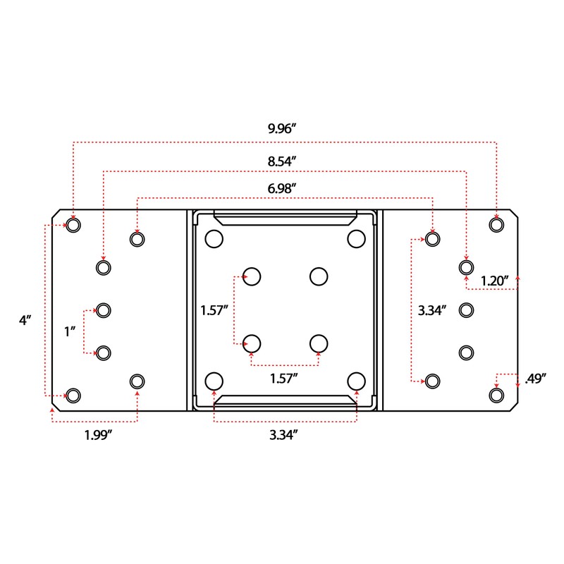 Mail Boss Universal Adapter Plate – 1" Height, Black