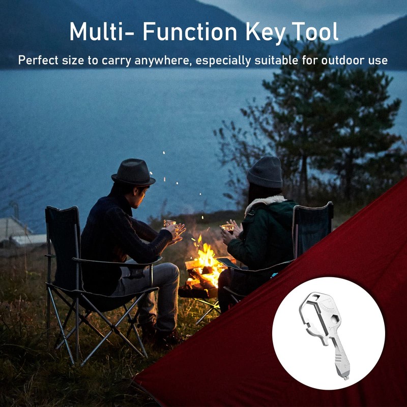 VBNZBK 24 in 1 Multi Tool,Portable Stainless Steel Key Shaped
