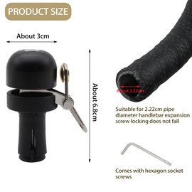 Fahrradklingel, Kupfer Handklingel Lenker Klassisch, 100-120dB Super laut Mini Fahrradglocke, Neue Aufrüstung Fahrradhupe Fahrradglocke für Rennrad, Mountainbike und Roller, Fahrradzubehör