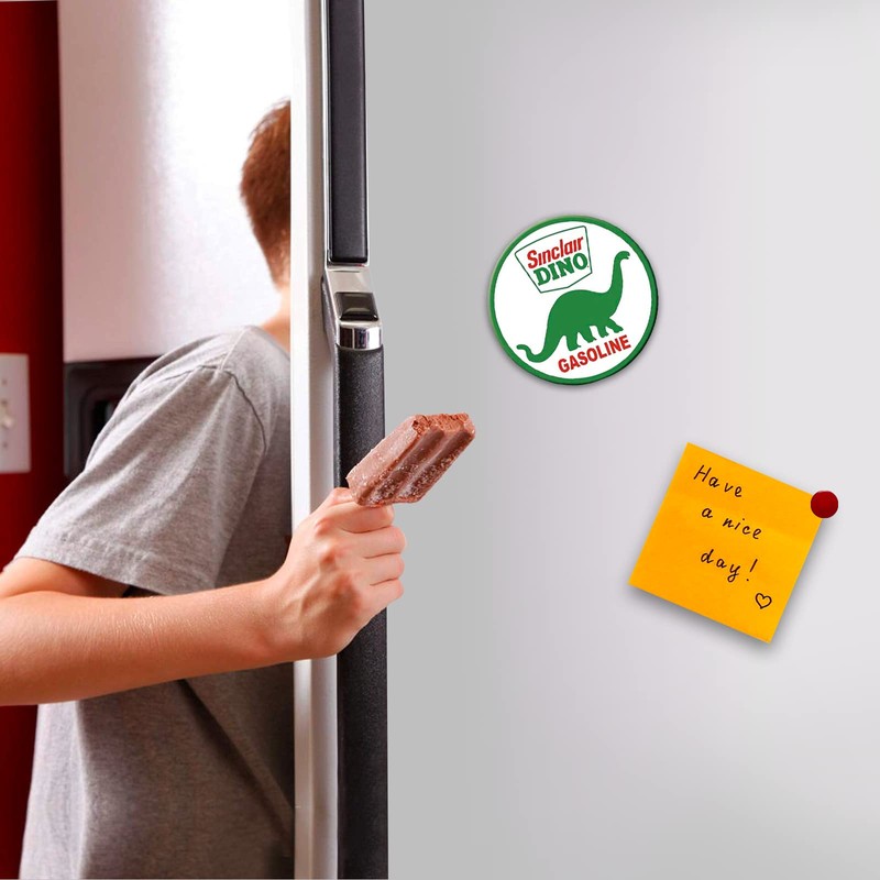 Desperate Enterprises Sinclair Dino Gasoline Round Refrigerator Magnet, 3" Diameter