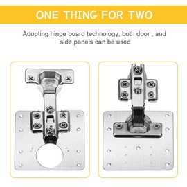 flintronic Stainless Steel Hinge Repair Plate, 12 Pieces Kitchen Hinge Repair Plates with 80 Pieces Screws, 9 x 9 cm Kitchen Hinge Repair Kit Door Cabinet Home Furniture Drawer Boxes Window