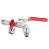 90 Degree Double Valve Water Tap 1/2" Brass Faucet Home