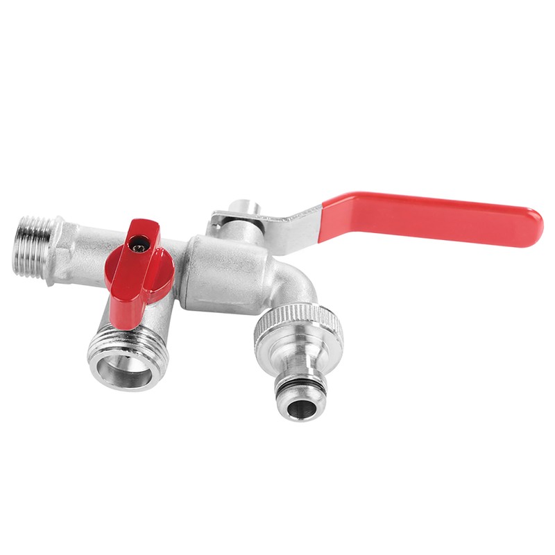 90 Degree Double Valve Water Tap 1/2" Brass Faucet Home