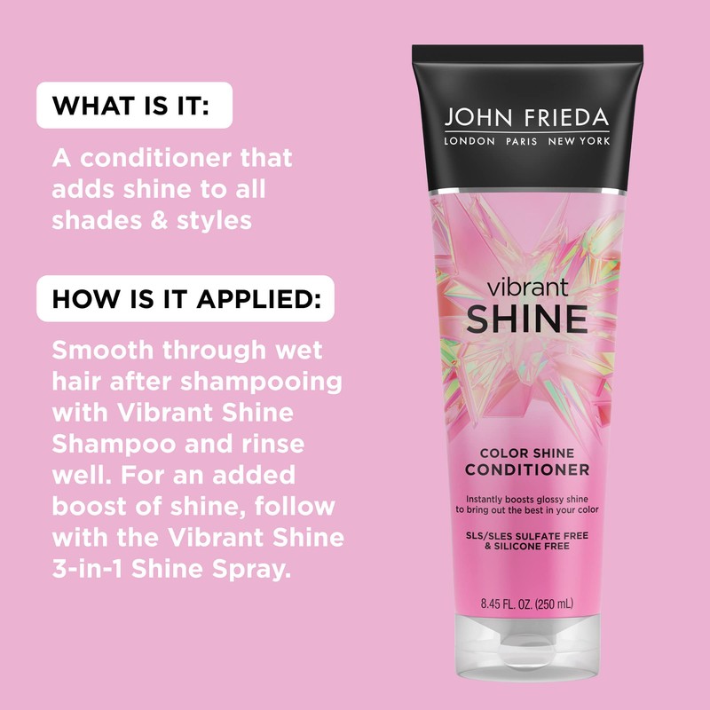 John Frieda Vibrant Shine Acondicionador hidratante |Añade brillo al cabello