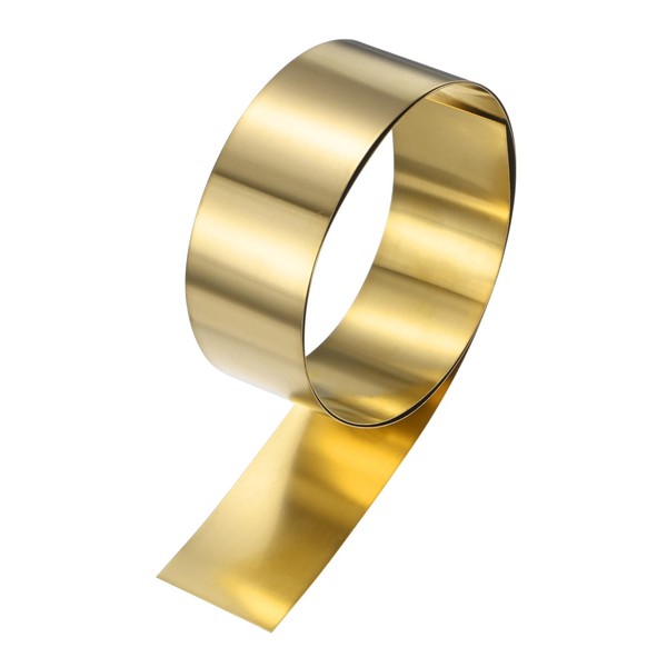 M METERXITY Brass Sheet Roll, 39"x 2"x 0.02"(LxWxT) Metal Foil
