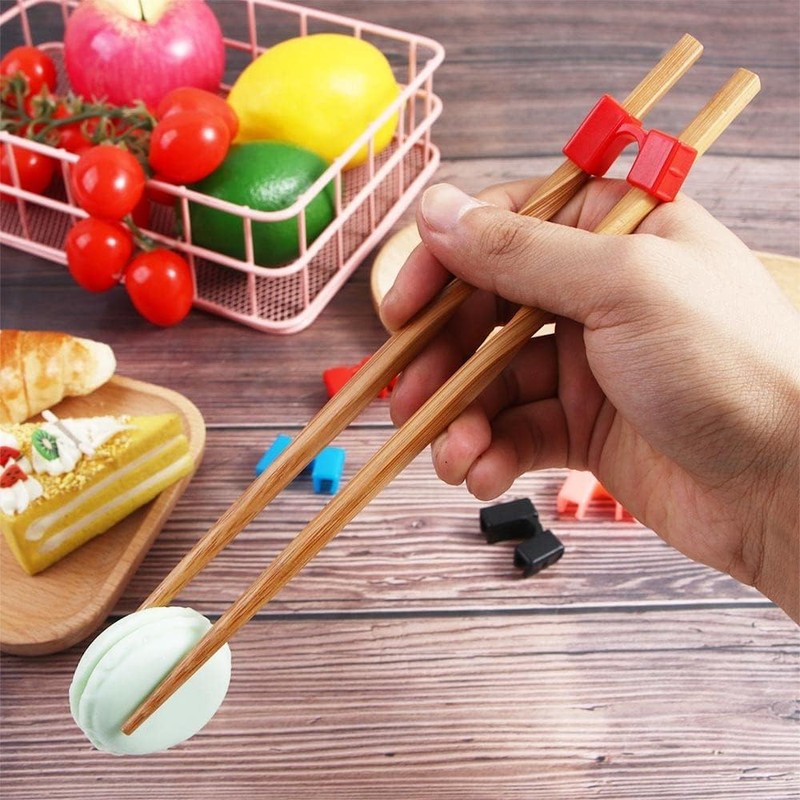 5Pcs Black Reusable Chopstick Helpers Training Chopsticks Hinges Connector Training
