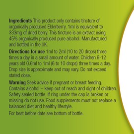 Organic Herbal Remedies 100ml Elderberry Tincture